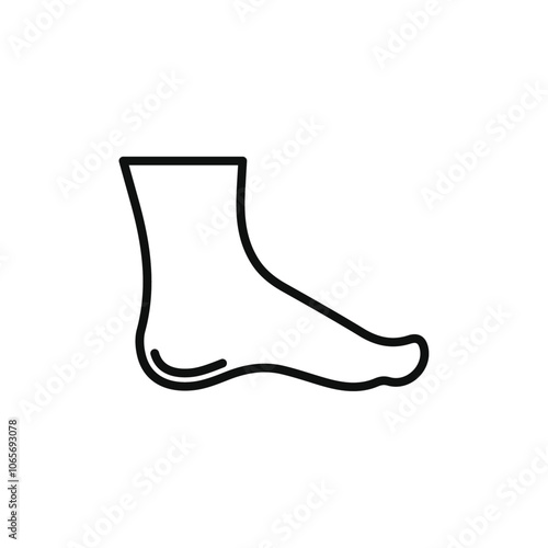 Foot icon Thin line flat illustration