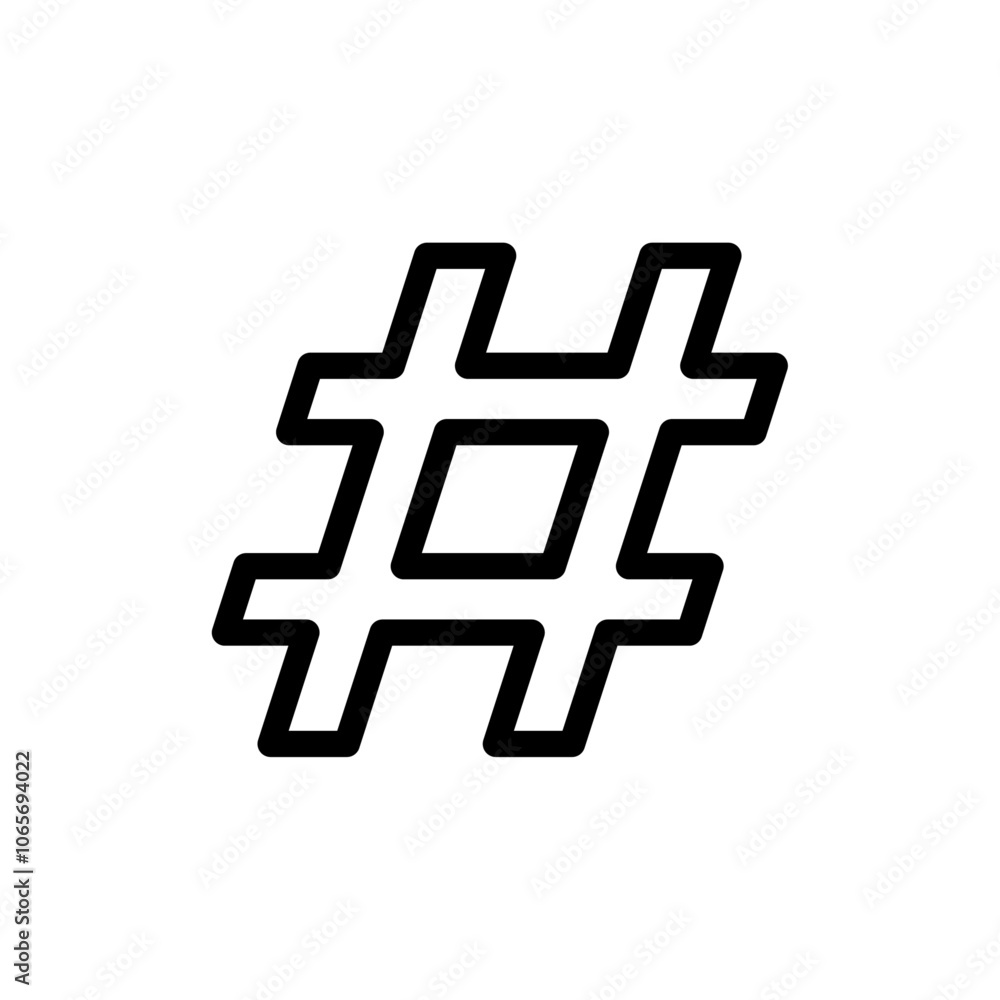 Obraz premium Hashtag icon Thin line flat illustration