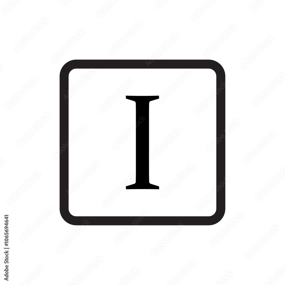 Italic button icon Thin line flat illustration Italic button icon Thin line flat illustration