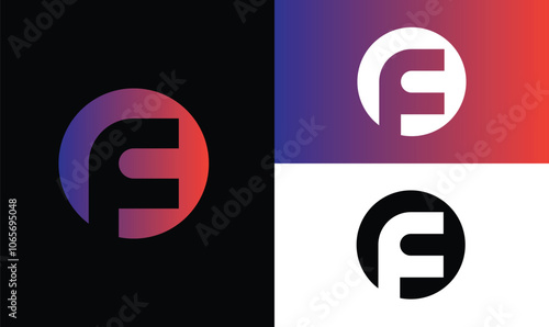 Letter F logo, letter mark F, app logo, simple logo, minimal logo, gradient logo, f logo