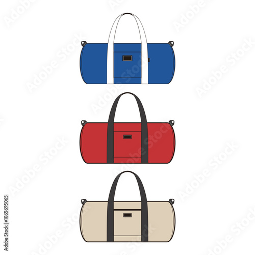 Trio of Two-Tone Duffle Bags with Logo Placement Option
