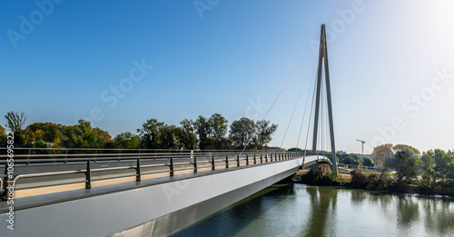 Quadro em tela The Robert Poujade footbridge connecting the island of Ramier and crossing the G
