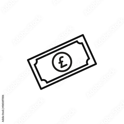 Pound icon Thin line flat illustration