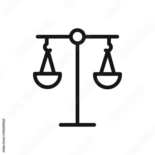 Scale icon Thin line flat illustration