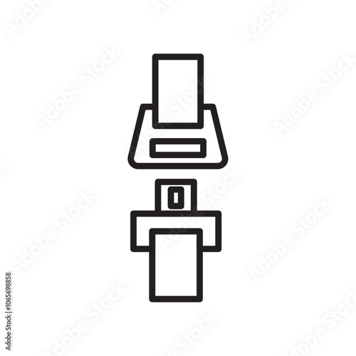 Seat Belt icon Thin line flat illustration