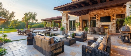 a home patio with furniture