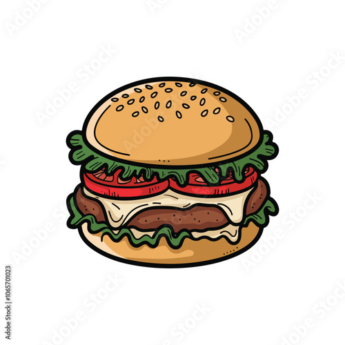 Burger Vector hand drawing burger vector and Illustration
