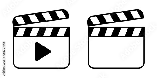 Clapper board icon. Clapper icon set