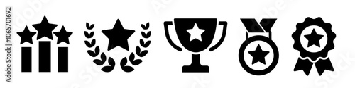 Award icon set. Trophy icons