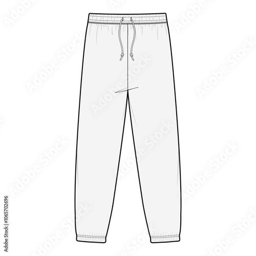 White jogger pants with drawstring and cuffed ankles, ideal for casual and active wear.

