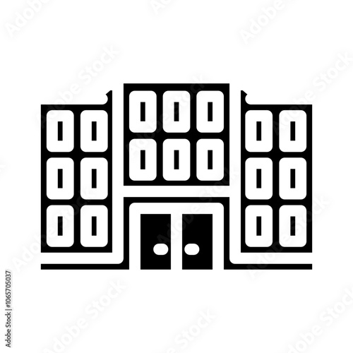 campus school building glyph icon vector. campus school building sign. isolated symbol illustration