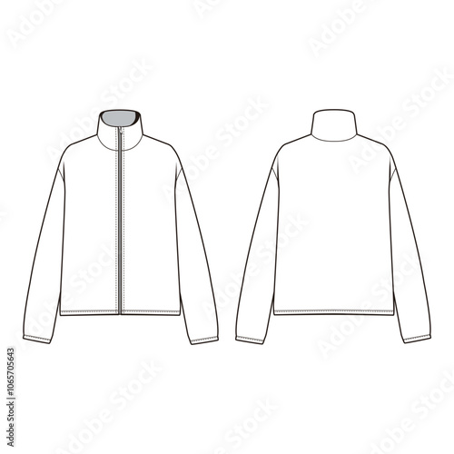 Tableau sur toile Lightweight zip-up jacket with a high collar, perfect for a sleek, minimal look in transitional weather