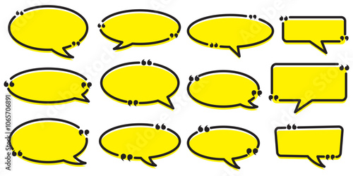 Set quote box frame, texting quote blank template boxes, design boxes quotation bubble blog symbols, bubble blog quotes symbols – stock vector