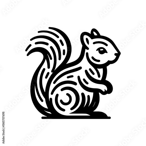 Wallpaper Mural squirrel tribal art style engraved logo design vector Torontodigital.ca