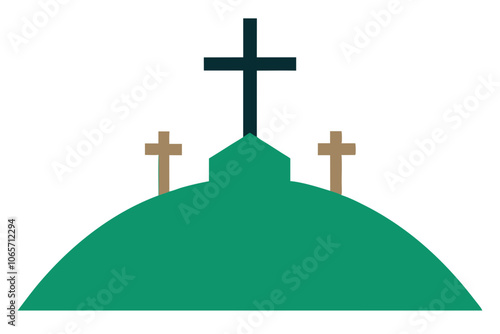 Calvary Hill | isolated vector illustration on white background