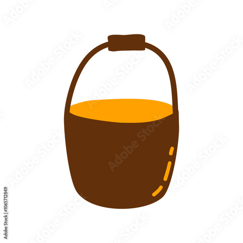 brown pot simple vector design on white background.