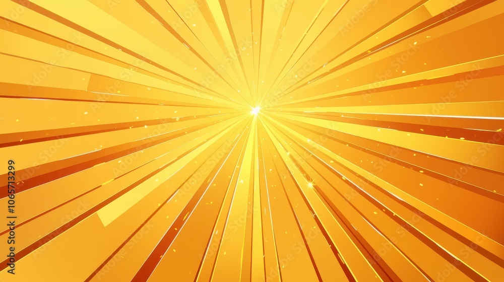 Fototapeta premium Vibrant golden rays radiating from a bright center, creating a warm and inviting atmosphere.
