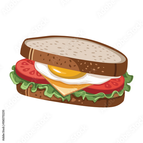 Sandwich vector and illustration, egg Sandwich clip art icon, cartoon sandwich vector
