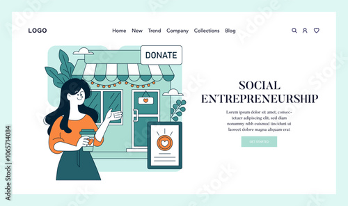 Small Business Saturday. Flat Vector Illustration