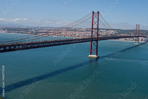 Ponte 25 de Abril vista do lado sul, junto ao Cristo Rei photo