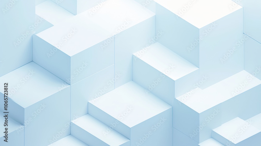 Obraz premium Abstract image of layered white cubes creating a modern, minimalist feel.