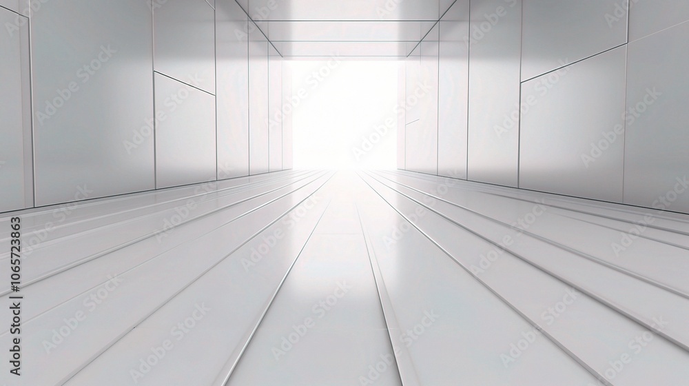 Obraz premium Light-filled Minimalist Tunnel Perspective View