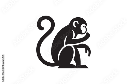 monkey vector silhouette isolated in white background