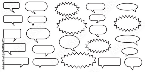dialogue box silhouette vector set. Vector speech clouds chat bubble icon. Talk bubble speech icon. Blank empty bubbles vector design elements. Chat on line symbol template. Dialogue balloon sticker 