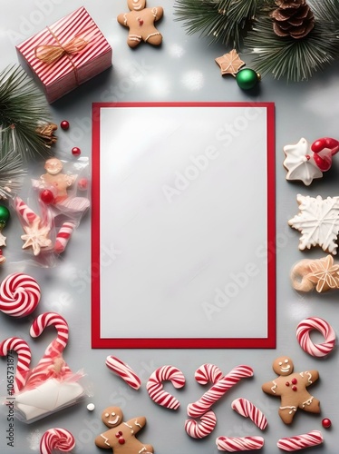 christmas card with gingerbread cookies