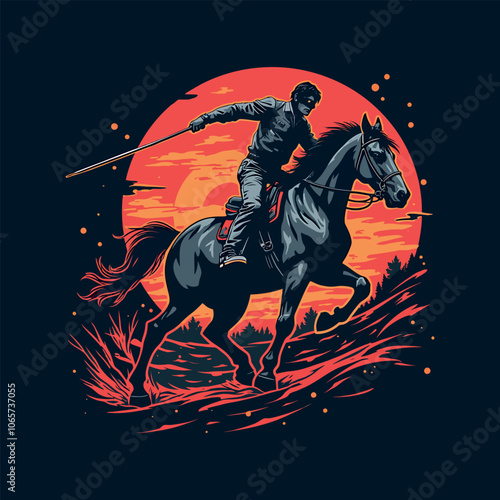 cartoon Japanese Martial art action vector t-shirt design