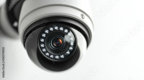 A detailed view of an advanced CCTV camera with a rotating mechanism, designed for comprehensive area coverage and flexibility in surveillance applications. photo