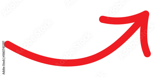 Curved Long arrow icon. long line arrow vector. flat style Arrow symbol. Red curve arrow icon vector. Red long curve arrow icon illustration. long arrow illustration.