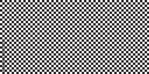 Black and white chess pattern. Checkerboard seamless vector illustration. Abstract checkered checkerboard for game. Grid geometric rectangle shape. Race flag. Retro mosaic floor.
