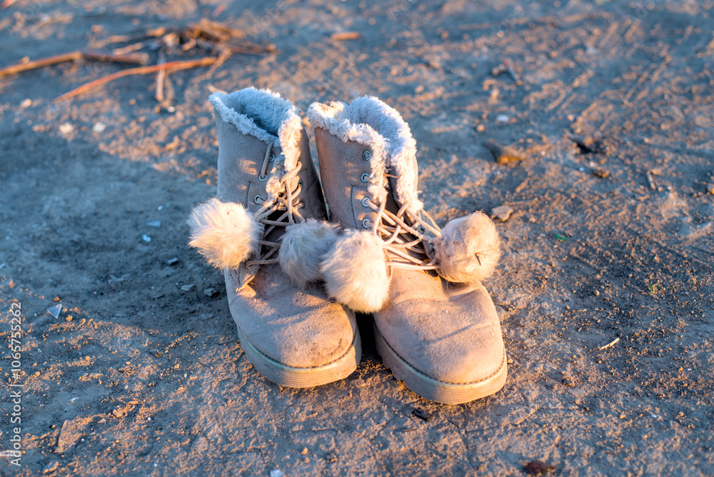 A pair of children's winter boots