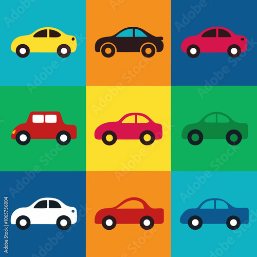 Car Icon Set Illustrations & Vectors