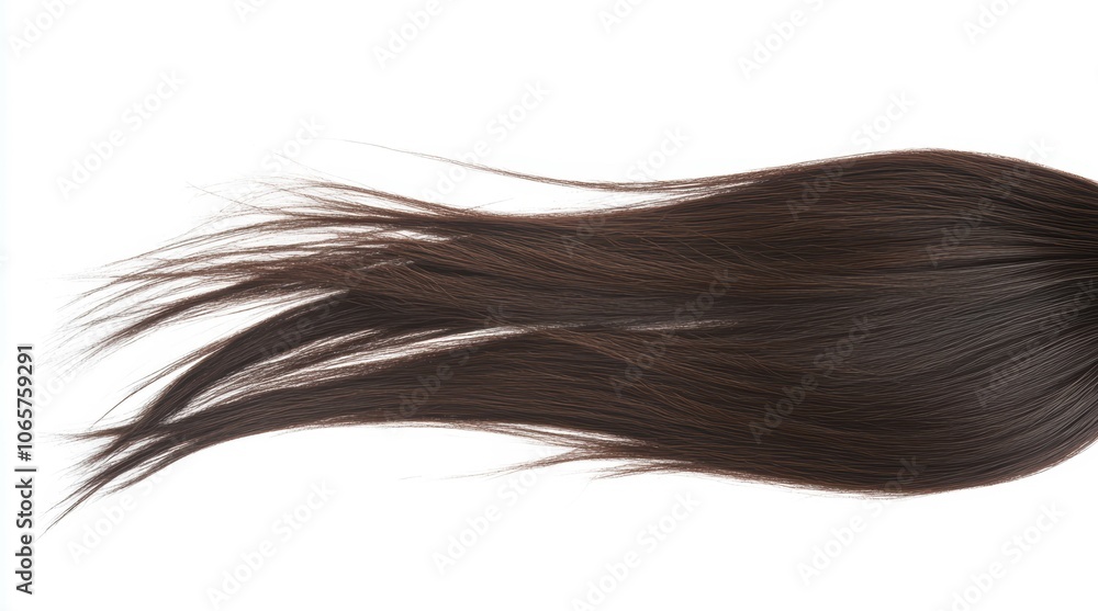 Fototapeta premium 自然な黒髪のロングヘアが白い背景に対して流れる様子を捉えた美しい一瞬