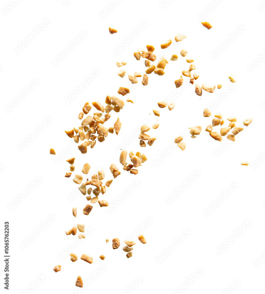 Crunchy pieces of roasted peanuts Crunchy pieces of roasted peanuts