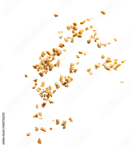 Crunchy pieces of roasted peanuts