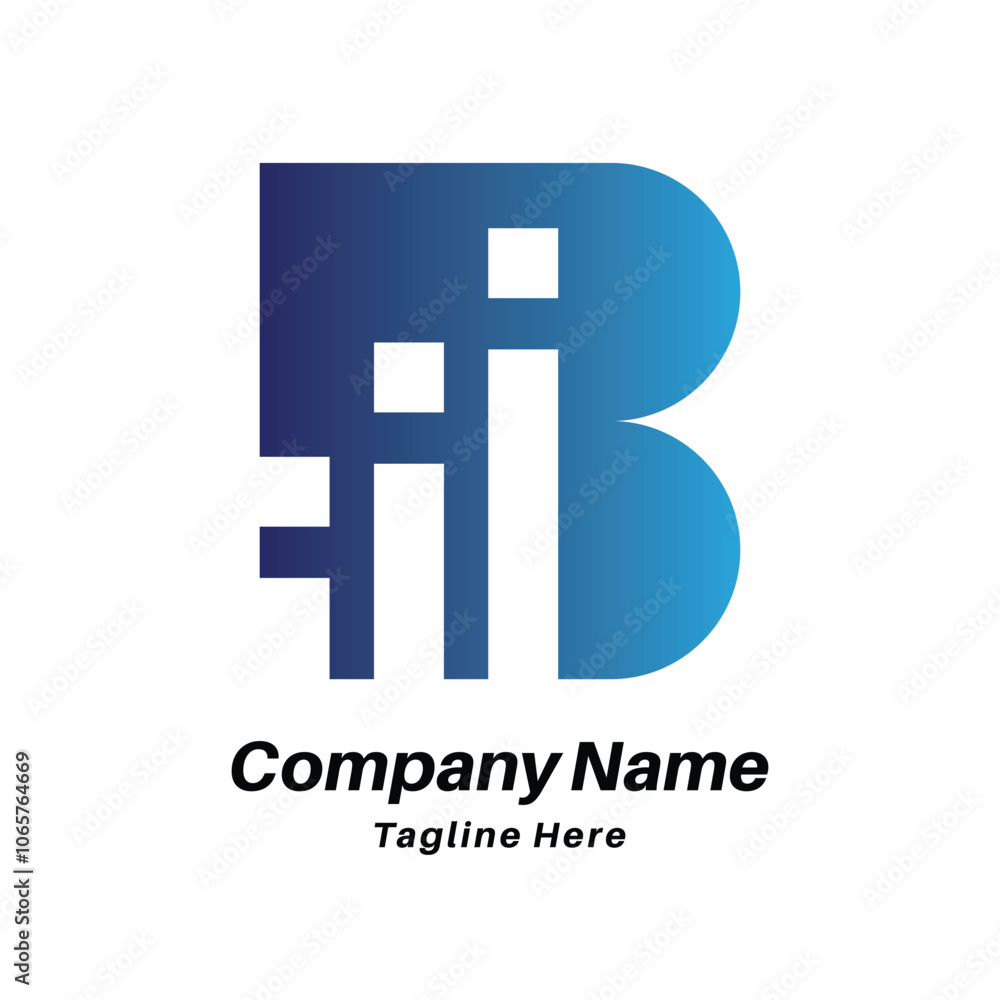 Fototapeta premium Abstract letter B logo design icon