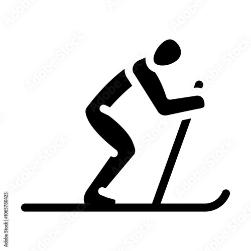 skiing winter sport glyph icon vector. skiing winter sport sign. isolated symbol illustration