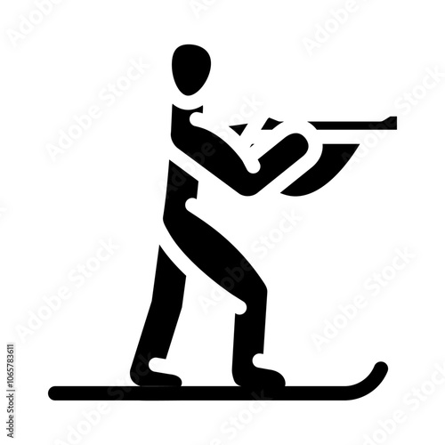 biathlon winter sport glyph icon vector. biathlon winter sport sign. isolated symbol illustration