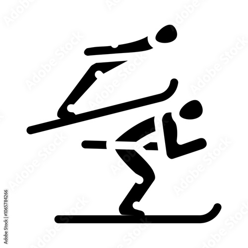 nordic combined winter sport glyph icon vector. nordic combined winter sport sign. isolated symbol illustration