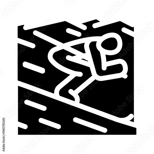 alpine skiing winter sport glyph icon vector. alpine skiing winter sport sign. isolated symbol illustration