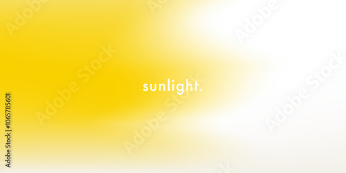 Abstract sunny sky. Sunlight vector texture. Light spring aesthetic white and yellow gradient background. Sunburst pattern. Sun, clouds, rays. Radial. Summer wide banner