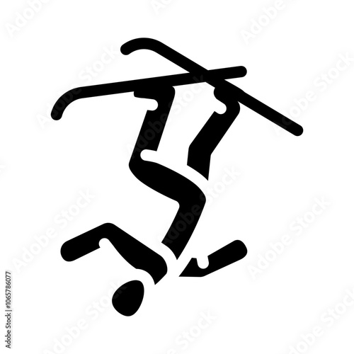 freestyle skiing winter sport glyph icon vector. freestyle skiing winter sport sign. isolated symbol illustration