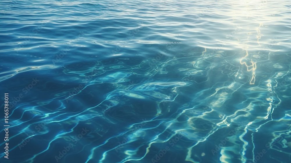 Fototapeta premium Tranquil Blue Water Surface with Gentle Ripples