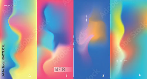 Modern abstract covers set. Abstract shapes composition. Futuristic minimal design.