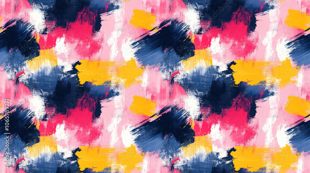 Obraz premium Seamless pattern featuring brushed painted abstract background with dynamic brush strokes ideal for textile design wallpapers and artistic projects