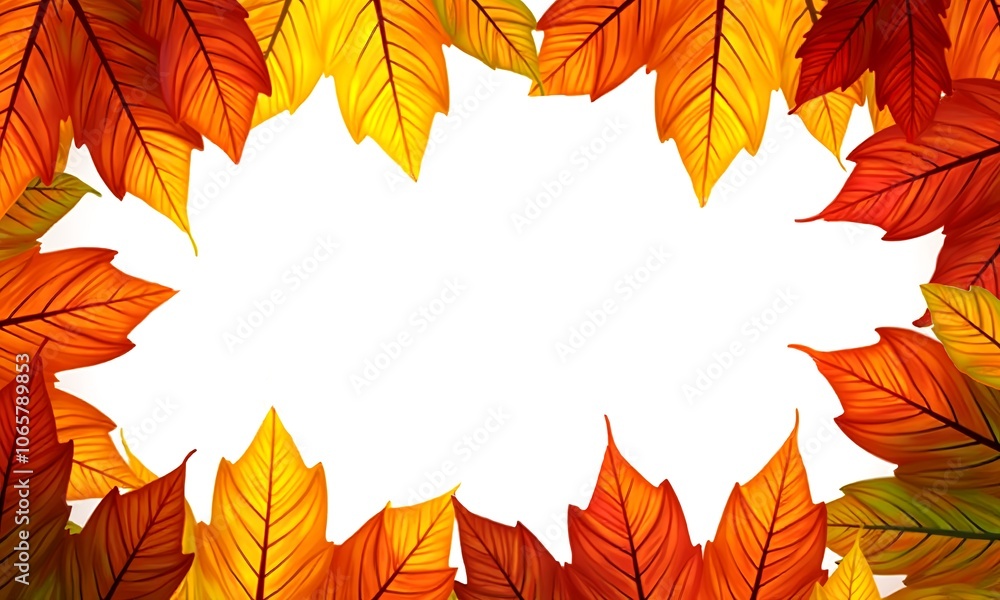 Fototapeta premium Vibrant yellow red and maple leaves form a stunning frame perfect for adding your special message or quote beautiful backdrop for your text seasonal greetings invitations