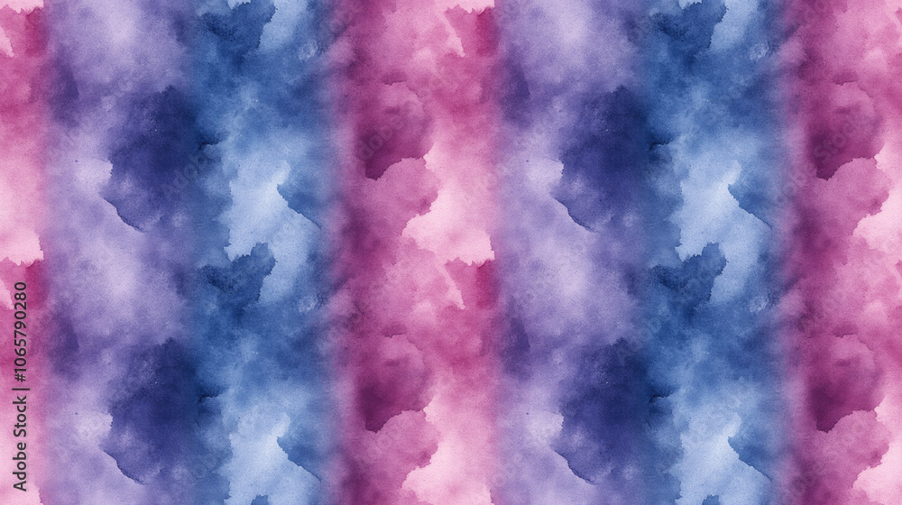 Seamless abstract pattern featuring three watercolor strokes in cool blue and violet shades perfect for fabric design and digital art Seamless abstract pattern featuring three watercolor strokes in cool blue and violet shades perfect for fabric design and digital art